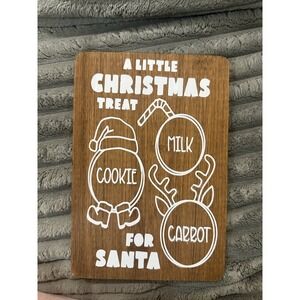 Christmas Treat For Santa Wood Board Drink & Cookie & Carrot Christmas Eve Fun